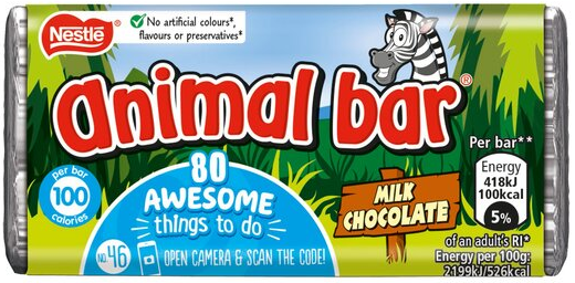 Animal bar chocolate gifts for kids UK